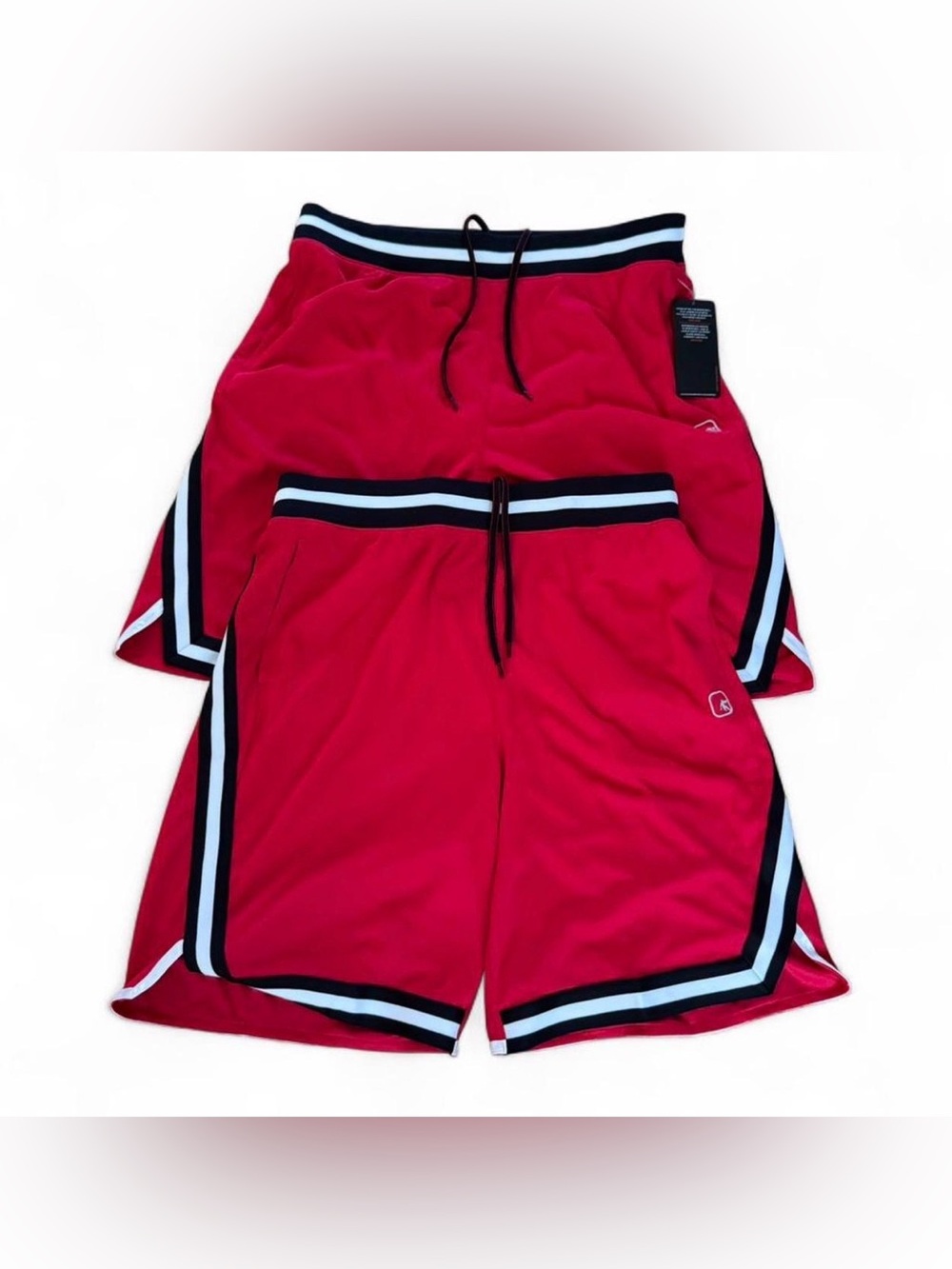 Lot of 2 AND1 Mens Sideline Basketball Shorts Size Large Chinese Red Mesh NWT